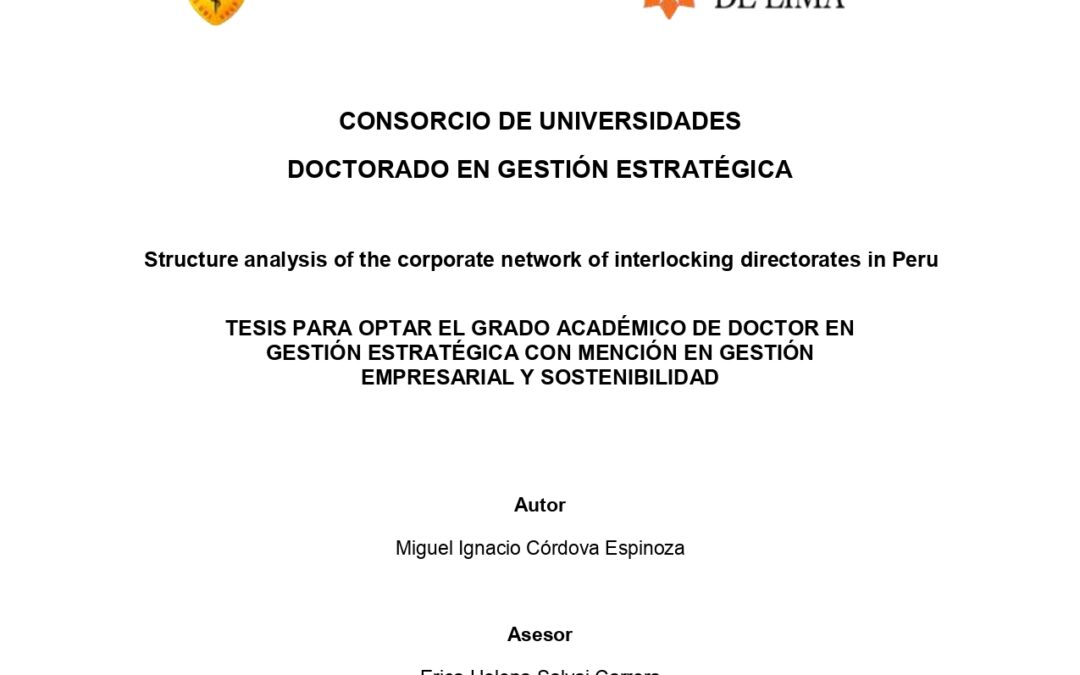 Structure Analysis of the corporate network of interlocking directorates in Peru