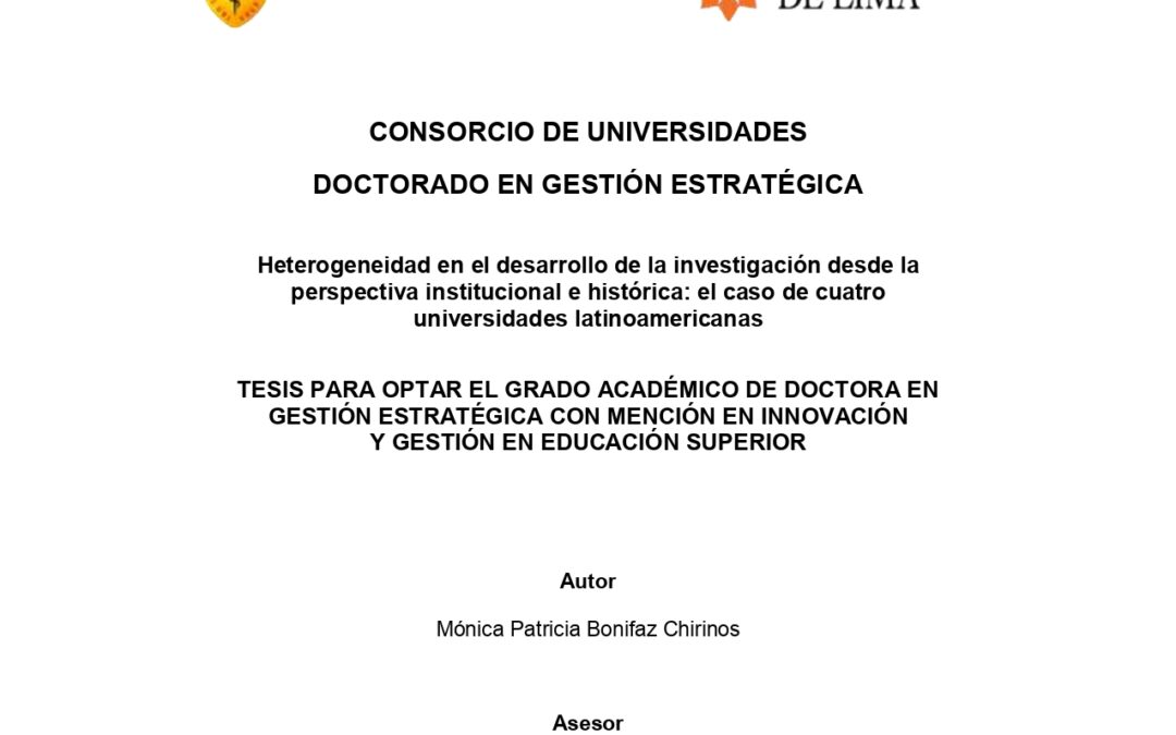 Heterogeneidad en el desarrollo de la investigación desde la perspectiva institucional e histórica: el caso de cuatro universidades latinoamericanas